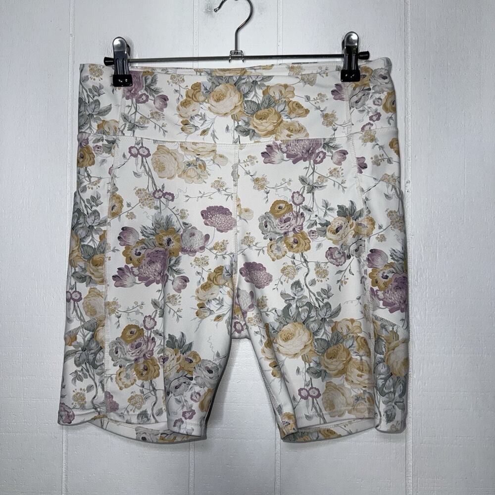 Tuckernuck Women’s Floral Bike Shorts With Pockets Size Medium
